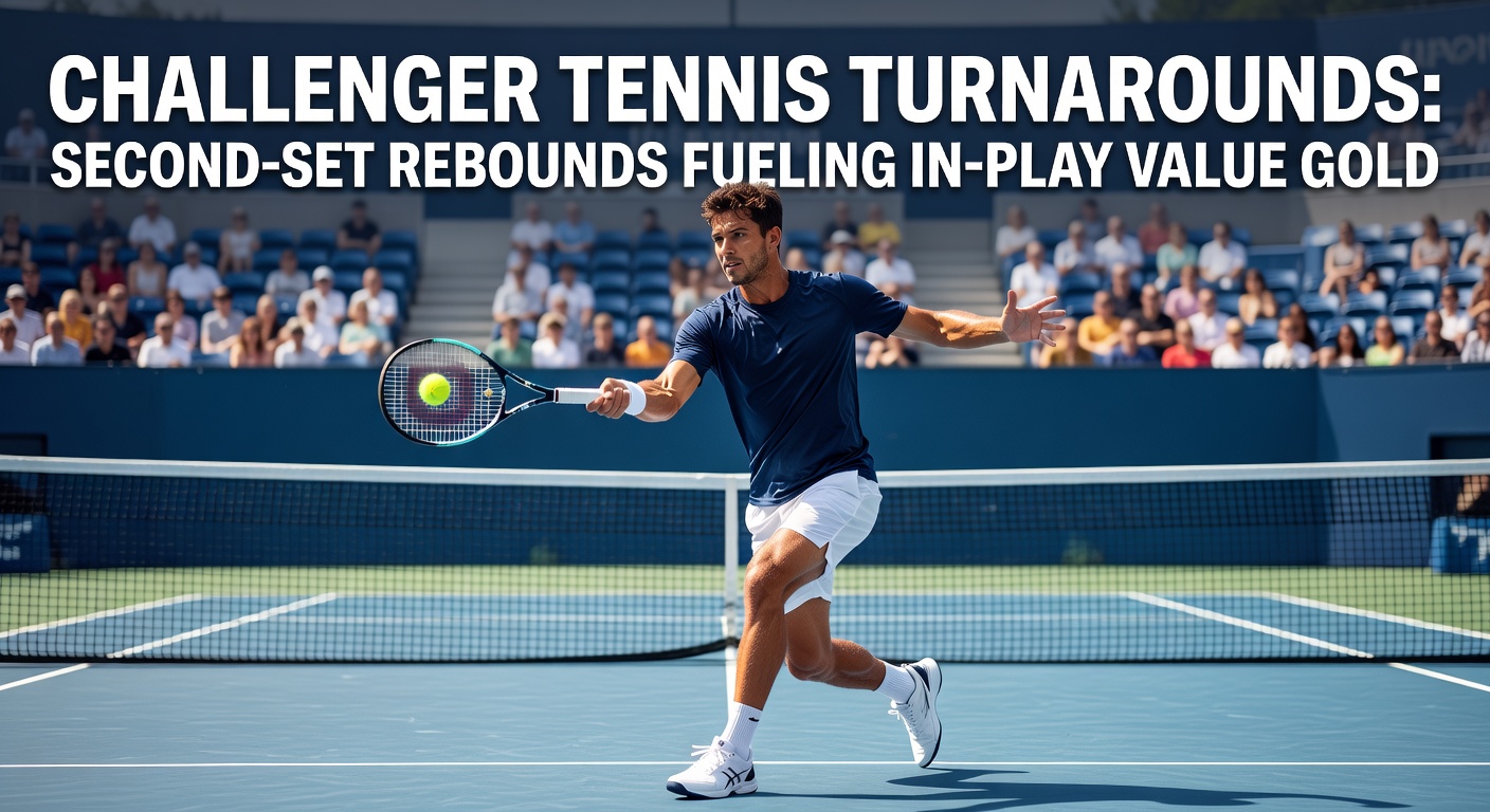 Intense Challenger tennis rally showcasing a player's determined comeback in the second set