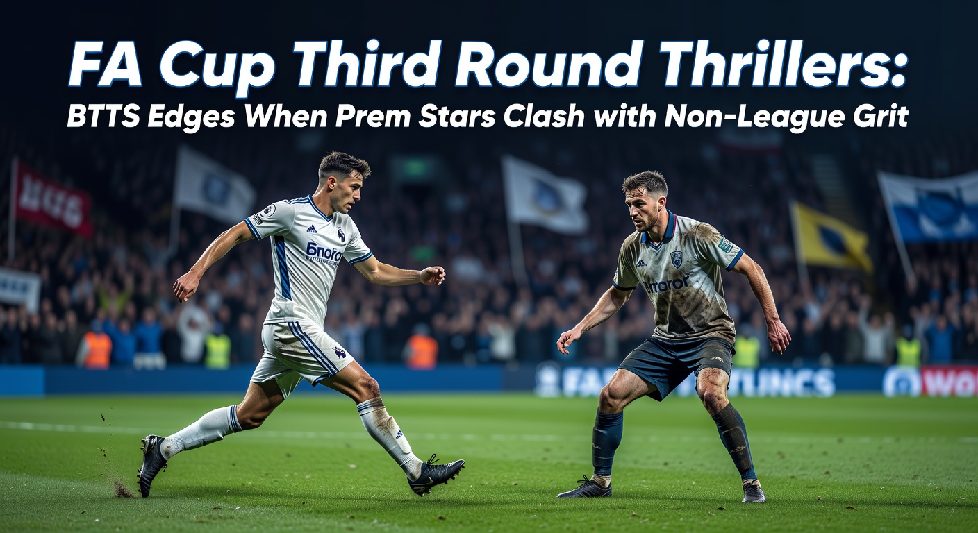 Premier League forward celebrating goal amid non-league challenge during FA Cup third round upset bid