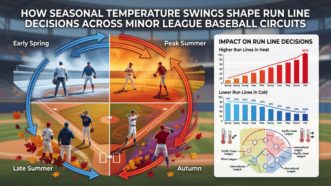 Baseball stadium thermometer display showing high summer temperatures during a minor league contest