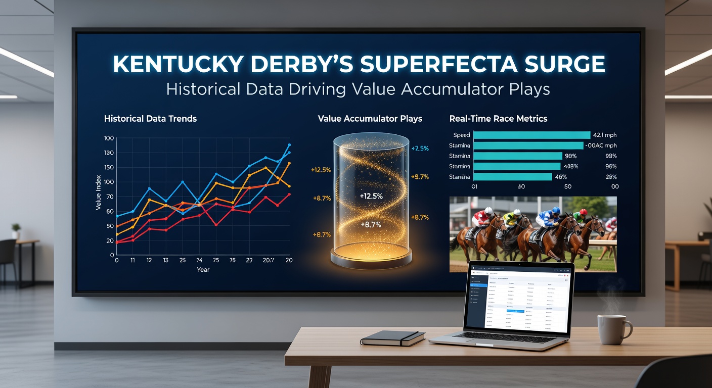 Thrilling finish at the Kentucky Derby with horses neck-and-neck crossing the wire at Churchill Downs