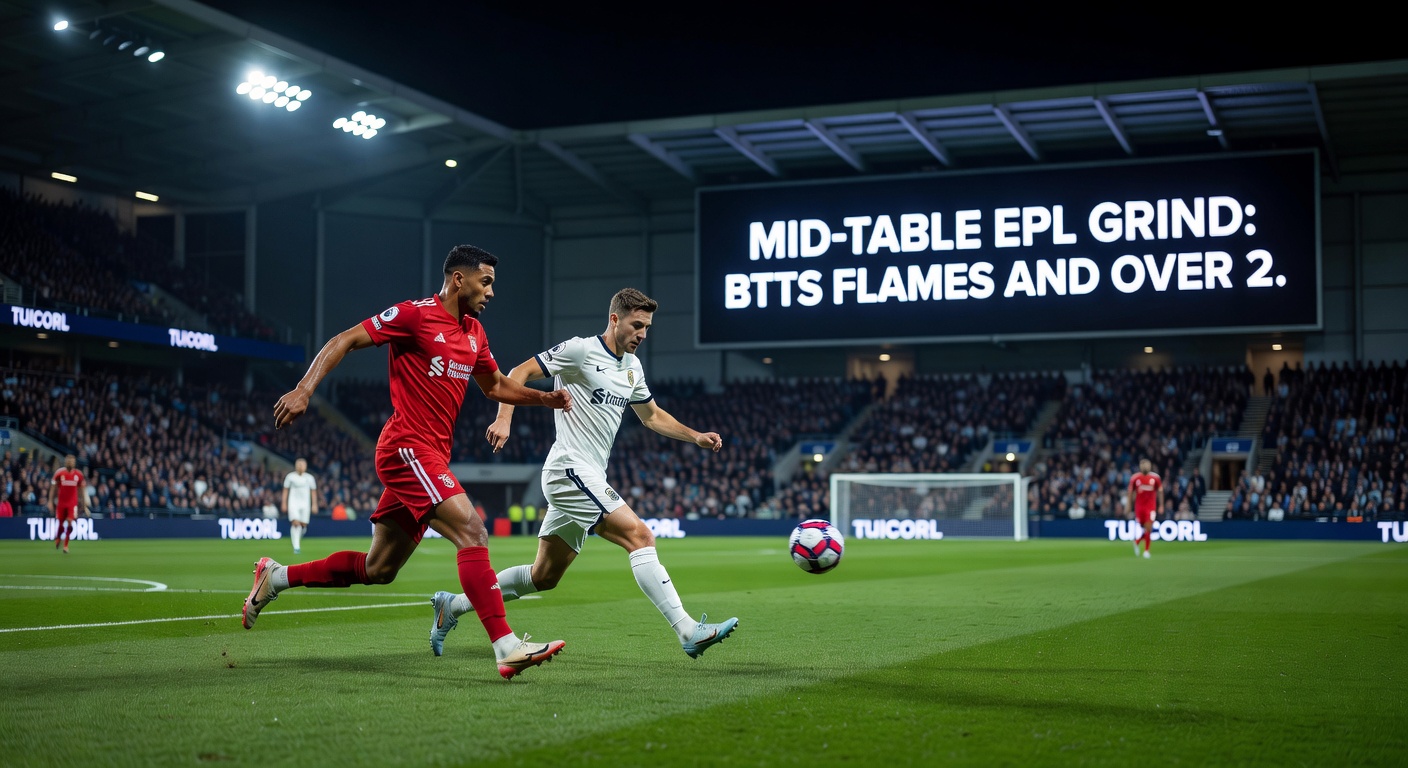 Close-up of an EPL midfielder celebrating a goal amid a tense mid-table fixture, crowd blurred in excitement