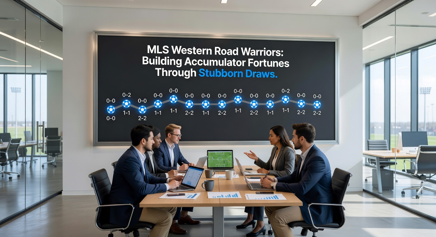 Chart displaying MLS Western road draw percentages versus league averages, with team-specific highlights from recent seasons