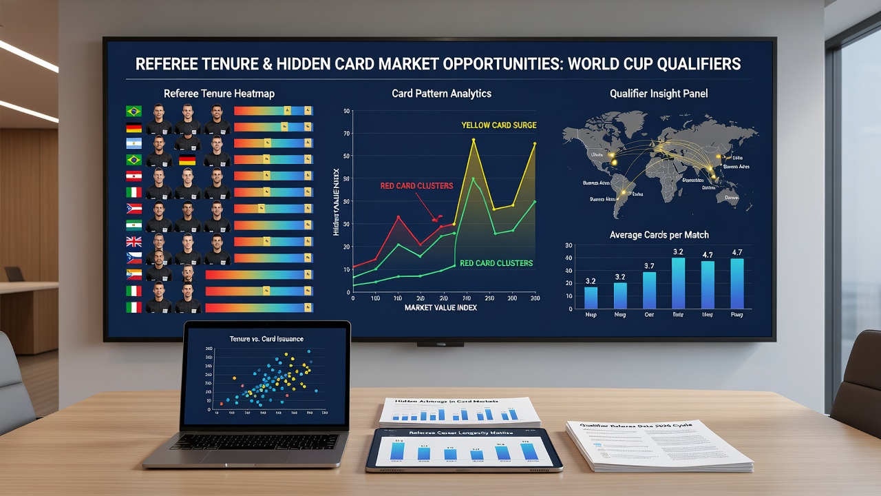 Statistical charts displaying card issuance rates by referee experience level in international qualifiers