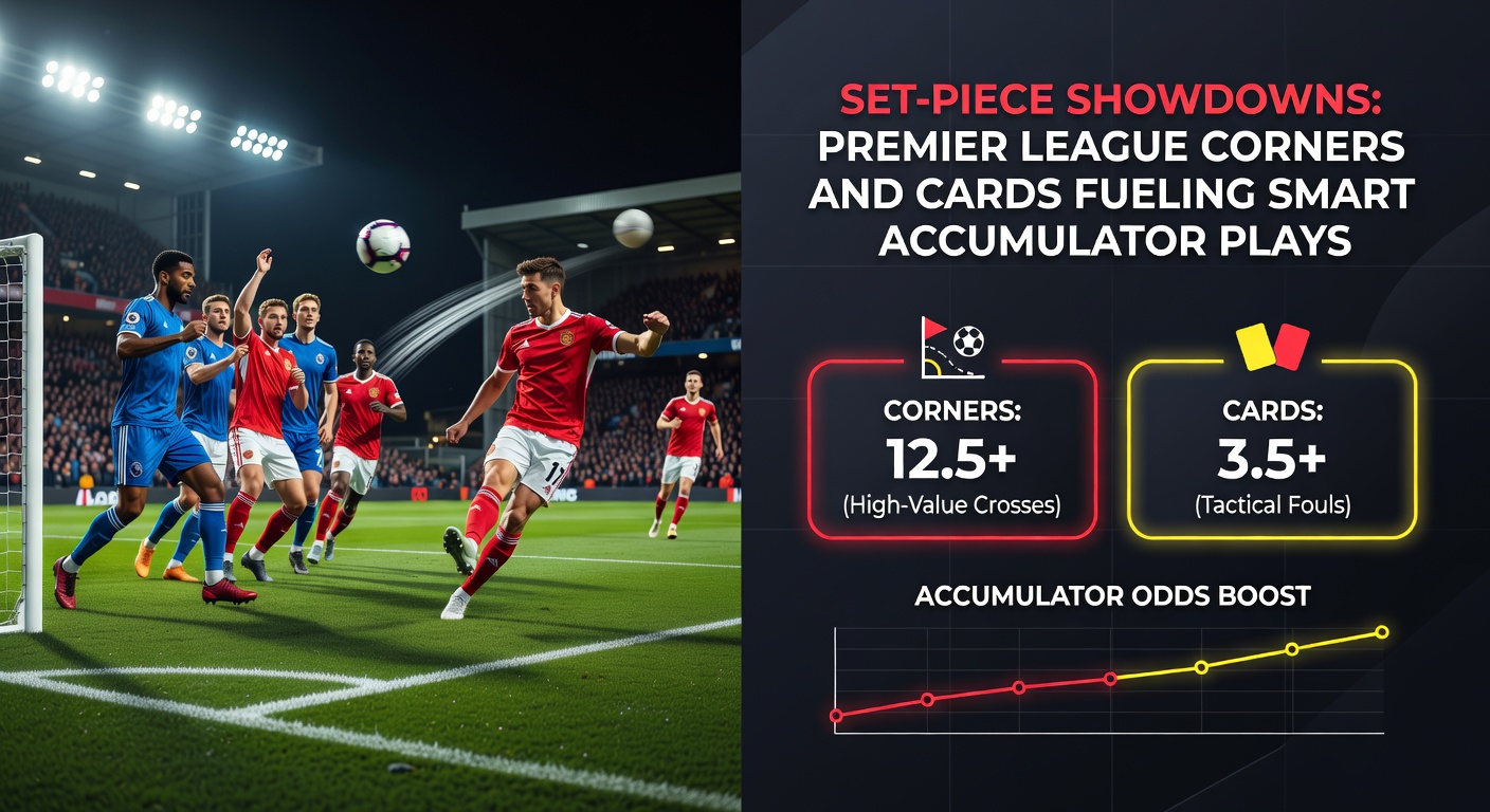 Premier League players contesting a corner kick during a heated match, highlighting set-piece intensity