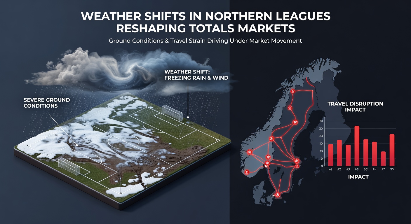 Team bus navigating wet roads during a northern league away trip in spring weather conditions